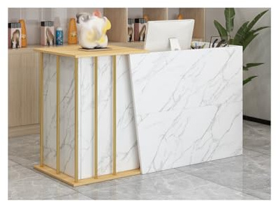 Comptoir de Réception Moderne pour Supermarché, Supérette, Hôtel, Petit Bar, Salon de Beauté, Magasin de Vêtements, Caissier, Accueil (100x40x90cm, Color:A)