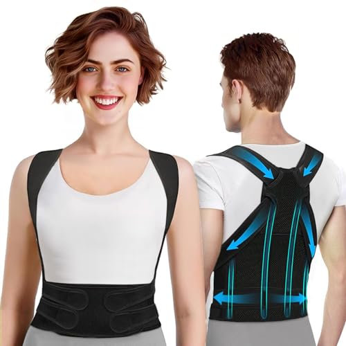 Poligono Correttore Posturale Spalle Schiena, Fascia Lombare Supporto Postura Uomo Donna, Busto Schiena Dritta Cintura Tutore Correttore Posturale，Cintura di correzione Della Postura Regolabile, M
