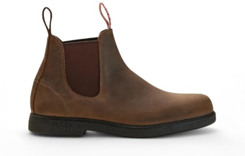 Infinity Leather Rossi Booma 607 Rustic Marrone Pelle Chelsea Stivali Unisex Australiani alla Caviglia