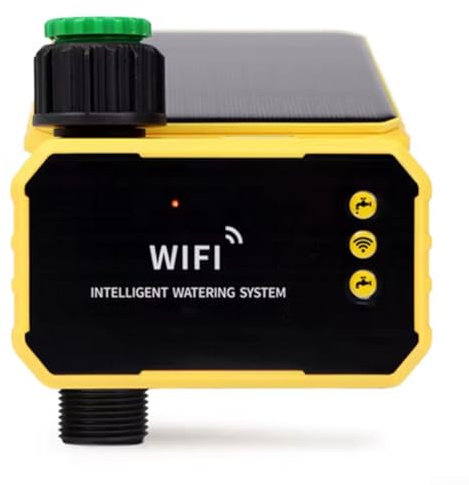 Wifi Water Timer, WIFI controllo intelligente giardino balcone orto regolatore di irrigazione 360 ° rotante solare temporizzato dispositivo di irrigazione per giardino, terrazze, serre, fontane (1