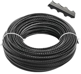Vyloky trimmertråd för friklippare och grästrimmer, 3,0–4,0 mm skärkanter, tråd, slitstark nylon i professionell kvalitet, kompatibel med bensintrimmer (svart tandad 3,0–60 m)