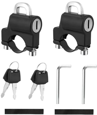 Zpeiran Lucchetto per Casco Moto,Lucchetto di Sicurezza per Casco Antifurto,con 2 Chiavi Accessorio Sicurezza,per Tubi Manubrio da Moto,Biciclette o Scooter
