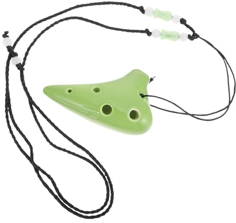 PRETYZOOM Mini Ocarina a 6 Fori in Ceramica Verde Strumento Musicale Portatile Ocarina per Principianti Ragazzo Ragazza e Adulti per Esibizioni e Regali Musicali