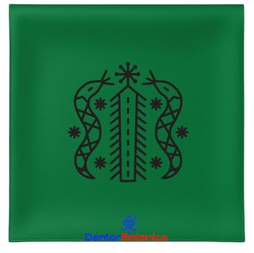 23.6X23.6 INCHES DAMBABALLA WEDO GREEN Veve Ceremonial Scarf, Royal Blue Satin, Traditional Spiritual Design, Religious Altar Accessory Mouchwa Lwa Mouchoir Lwa Loa Mambo Ougan Manbo