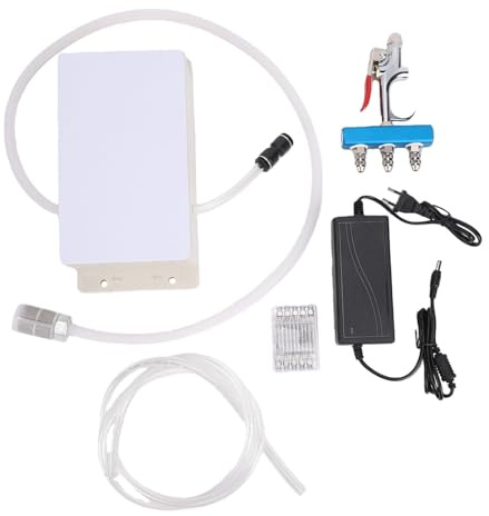 BAOFUYA Bomba Inyectora de Carne Eléctrica, Kit de Inyector de Adobo Automático de 110 a 240 V Jeringa de Adobo para Cocinar Al Aire Libre con 10 Agujas para Barbacoa Pavo Cerdo Carne de (Enchufe de