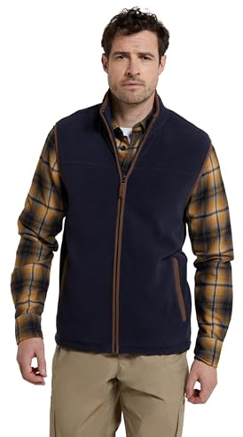 Mountain Warehouse Rove Mens Lightweight Fleece Gilet | Breathable & Lightweight Bodywarmer, 2 Convenient Front Pockets & Antipill Microfleece, Best for Layering & Easy to Pack