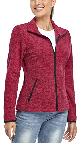 Soneven Veste Polaire Zippé Femme, Veste Polaire Femme Hiver Chaude Blousons Randonnée Femme à Capuche Molletonnée Légère Grande Taille pour Sports Running Outdoor Ski