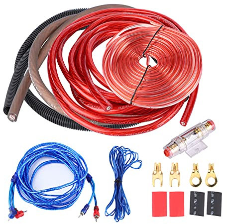 aqxreight - Car Power Amplifier Installation Kit, 4 Gauge 2800W Automobiles Speaker Woofer Sub Woofer Cables Audio Wire Wiring Line with Suits