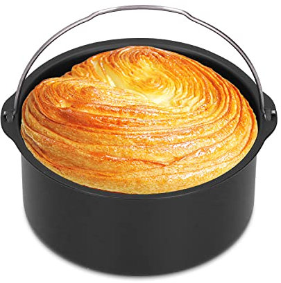 Hapivida Accesorios para Freidora de Aire, Cake Barrel Molde para Hornear para Freidoras de Aire Plato para Hornear Antiadherente para Freidora de Aire Cake Barrel Accesorios (6 inch)