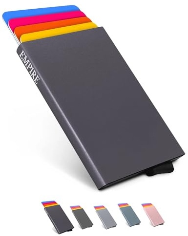 Empire Card Holder | Slim Wallet for Men & Women, RFID/NFC Blocking Minimalist Front Pocket Wallet, Durable & Stylish, Perfect Father’s Day Gift, Small Credit Card Holder (Purple)