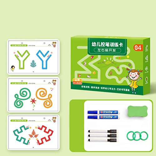 Lehrbuch für Kinderpädagogik, Schwungübungen Ab 2 Jahren, Montessori Spielzeug, Vorschulhefte für Kleinkinder, Wiederverwendbar Buch, Übungsmaterial für den Kindergarten, Feinmotorik (32 Seiten)