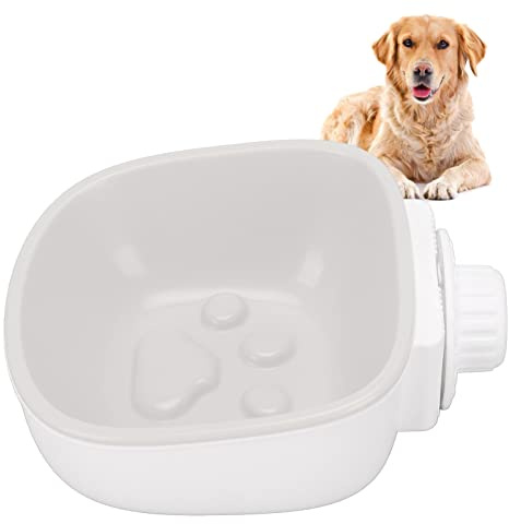 Bol pour Chien en Caisse, Bol Suspendu pour Cage pour Animaux de Compagnie pour éviter l'étouffement, sans Odeur, Nourriture Lente, Passe au Lave-Vaisselle pour Petits Chiens. (Gris)