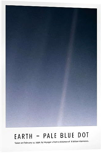 Posterlounge Earth - Pale Blue Dot Stampa su vetro acrilico di NASA 50 x 70 cm Blu Quadri Decorazione per pareti