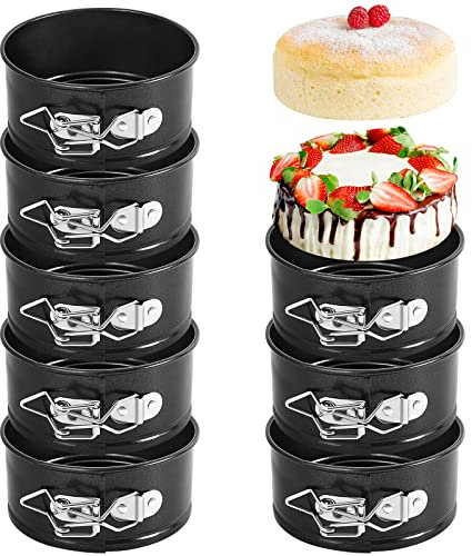 Sunnyray 25 Pcs 4 Inch Springform Pans Mini Cheesecake, Black