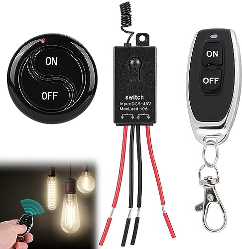 Interrupteur sans fil 12 V 433 MHz avec 2 télécommandes, mini relais sans fil, interrupteur sans fil, interrupteur universel avec télécommande pour plafonniers, lampes