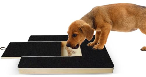 Kratzbrett für Hunde Mit Leckerlibox - Stressfrei für Hundekrallen Mit 2 Austauschbare Schleifpapierblätter, Alternative für Nägel 35x25x3cm - Haustiernagel Care Sanding