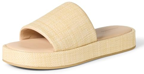 Amazon Essentials Sandalo da donna con plateau, rafia naturale, 40