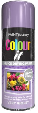 AlezyB - Very Violet 400ml All Purpose Spray Paint | Use on Metal, Wood, Plastic and Multipurpose Aerosol Professional Quality Perfect Finish, for Interior Exterior and Excellent Coverage