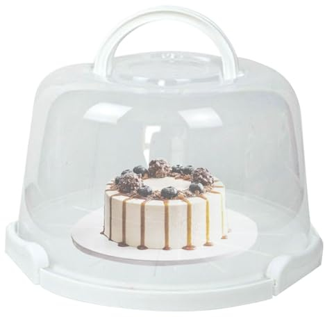 Celuicion Caja para pasteles para transportar | Caja de almacenamiento para cupcakes, reutilizable y transparente, recipiente de almacenamiento y transporte con asa para bodas, viajes, panaderías