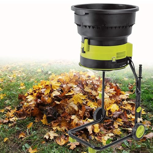 Electric Garden Leaf Mulcher and Shredder with Wheels and Storage Bag, 2500W Power for Efficient Yard Cleanup and Composting, Includes 10m Power Cord