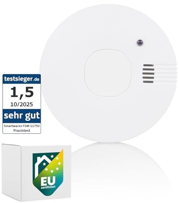 Smartwares rilevatore di fumo - Batteria sostituibile con durata di 5 anni - Rilevamento rapido e affidabile - 85 dB - FSM-11750
