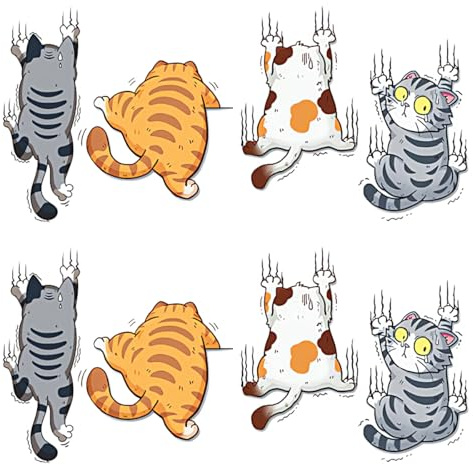 2x4 Stück Niedliche Katze Wandaufkleber, Wandtattoo Katze Aufkleber