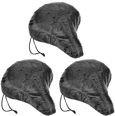 DOPENSPI Lot de 3 housses de selle de vélo imperméables avec taille élastique - Protection contre la pluie universelle - Pour la plupart des selles de vélo
