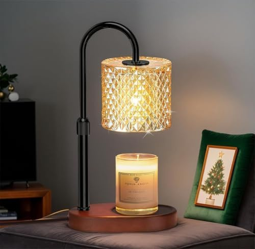 seenlast Lámpara Calentadora Velas, Candle Warmer Lamp con Temporizador y Regulador de Intensidad Calentador de Velas Vintage, Lampara Vela Eléctrica para Velas aromáticas, Hogar, Decoración