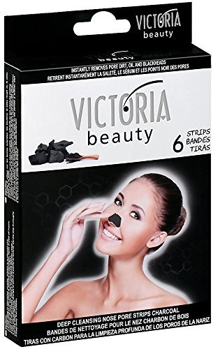 Deep Cleansing Nose Pore Strips with Activated Charcoal and Witch Hazel Water – Perfect Blackhead Cleanser and Remover – 6 Nose Strips in a Box