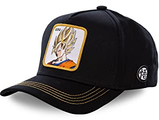 Cap Herren Dragon Ball Z, Tracker Kappe Herren, Goku Saiyajin, Perfekter Halt, Schwarz, Einheitsgröße
