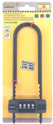 Bügelschloss Fahrradschloss E-Bike Zahlen Schloss massiv langer gehärteter Bügel