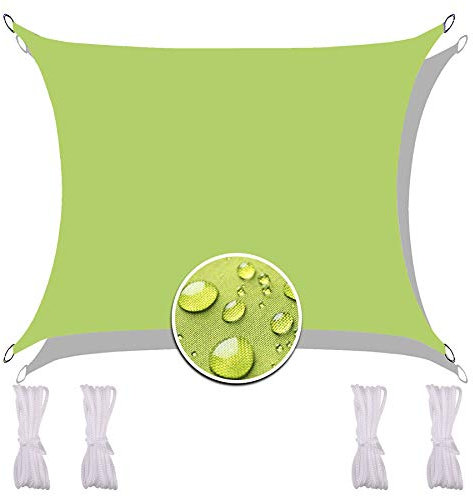 Redfire Sonnensegel Wasserdicht 5X5M, Imprägniert Sonnenschutzsegel Balkon Oxford-Stoff Inkl Befestigungsseile Wasserdicht für Grillplatz Grün