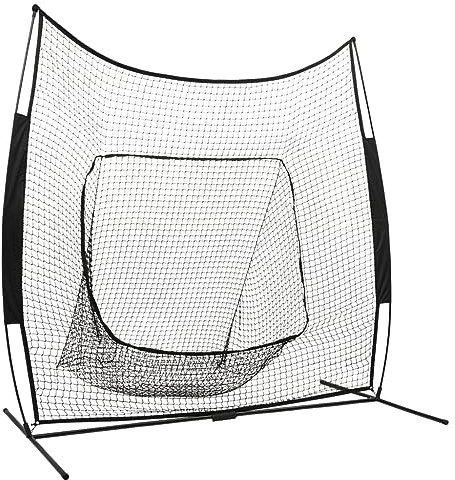 vidaXL Multisport Übungsnetz Baseball Softball mit Aufbewahrungstasche Tragbar Trainingsnetz Schlagnetz Training Netz 241x106,5x216cm Metall