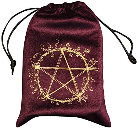 Pentagramm Geschenktüten mit Kordelzug, kleine Tarot-Tasche, Dnd-Würfel, Tarotkartenhalter, Samtbeutel für Schmuck, Edelsteine, 13 x 18 cm