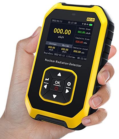 Jadeshay Contador Geiger Nuclear Detector de Radiación,Portátil Dosimeter Digital Medidor Probador Pantalla LCD para Rayos X, γ y β con USB Cable de Carga