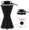 500ml Botella de Agua Plegable Botella Deportiva de Silicona Portátil Botella de Agua de Gimnasio a Prueba de Fugas sin BPA con Mosquetón Botella de Bebida Plegable para Ciclismo Senderismo Negro