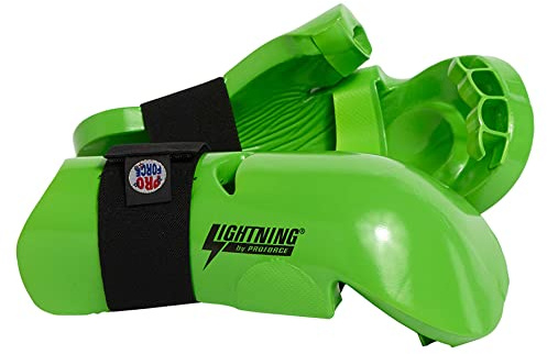 Pro Force Lightning Punches Sparring Gloves (Green, Child Large - Knuckle Width 2.875-3.25)