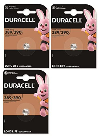 3X Duracell 389/390 SR1130 Con Ossido D'Argento (3 Blister Da 1 Batteria) 3 Pile