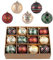 Valery Madelyn Weihnachtskugeln,12stück 8cm Christbaumkugeln Weihnachtskugel mit Geschenkpaket, Weihnachtsbaumschmuck Christbaumschmuck mit Aufhänger,deko Weihnachten,Thema Rot Grün Gold