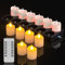 PChero 12er Set LED Teelichter Wiederaufladbar mit Fernbedienung Timer, Elektrische Kerzen Aufladbar Flackernd mit Timerfunktion und Ladestation für Halloween, Weihnachten, Zimmer und Party Deko