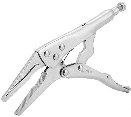 Needle Nose Vice Grips, Vice Grip Pliers 9inch Needle Long Nose Locking Pliers Adjustable Wrench Jaw Clamping Wrench Adjustable for Clamping Twisting Welding