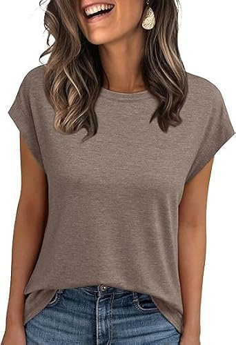 Cuptacc T-shirt damtoppar sommar rund hals toppar damer elegant basic blus kortärmad linne business outfit