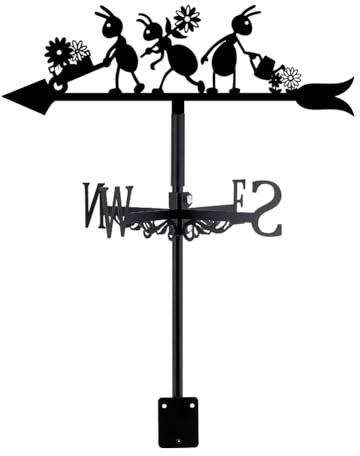 SUPERDANT Girouette de Jardin Exterieur pour Fourmi pour Montage sur Toit Girouettes en Métal pour Fourmi pour Décoration de Toit Extérieur Deco Jardin Exterieur pour Le Vent Noirs Décoration de Ferme