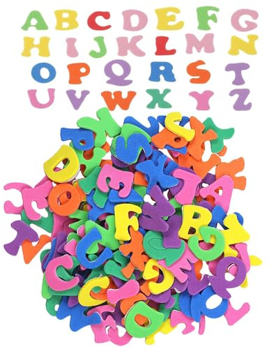 Yuannee Letras de Goma Espuma,390 PCS Unidades Autoadhesivas Pegatinas Espuma Letras Adhesivas Grandes Sintió para DIY Infantiles Scrapbooking Pared Decorativas