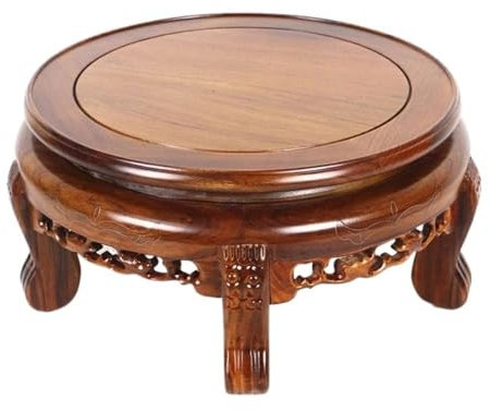 JUNCHENG1008 Socle pour Bonsai Présentoir Circulaire for Vase, Socle en Bois sculpté for Pot de Fleurs, for théière d'aquarium Support pour Pots(Moyen)