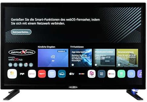Reflexion LDD27iBT 27 Zoll Full HD Smart TV mit DVD-Player und LG webOSHub, Wohnwagen/Wohnmobil/Camping/Caravan/Boot/LKW TV, DVB-T2 HD/S2/C, HDMI, USB, Bluetooth