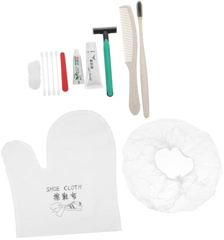 Veemoon Trousse de Toilette Jetable pour Hôtel Brosse à Dents Jetable en Coton et Abs, Design Portable Léger pour Séjour Chez L'habitant et Appartement Couleur Aléatoire