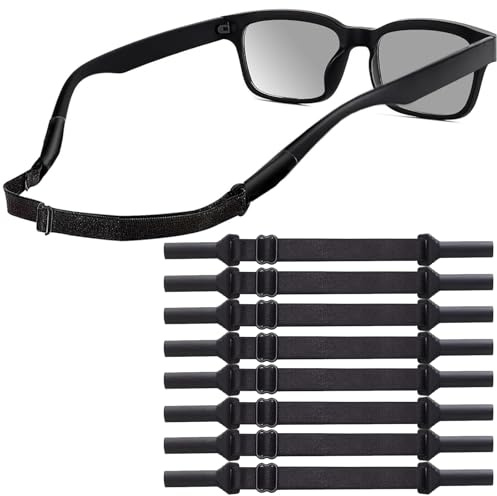 Omnikryp 8 stycken sportglasögonband, justerbart sportglasögonband, glasögonband med hög flexibilitet, för män kvinnor barn, glasögonband för sportglasögon solglasögon läsglasögon