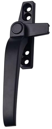 Manilla Ventana Manija de puerta abierta acero y plástico grueso con cerradura, manija ventana, hebilla antigua, manijas aleación aluminio for(Black Left)