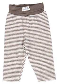 Lilano 100% Organic Merino Wool Terry Plush Baby Pants [250011]. Made in Germany. (68 (4-6 Months), Brown/Natural)